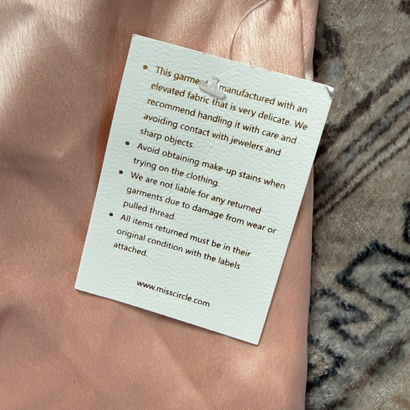 NWT Miss Circle NY Satin Corset Midi Dress - Off-the-Shoulder - Blush - XS - Picture 8 of 8